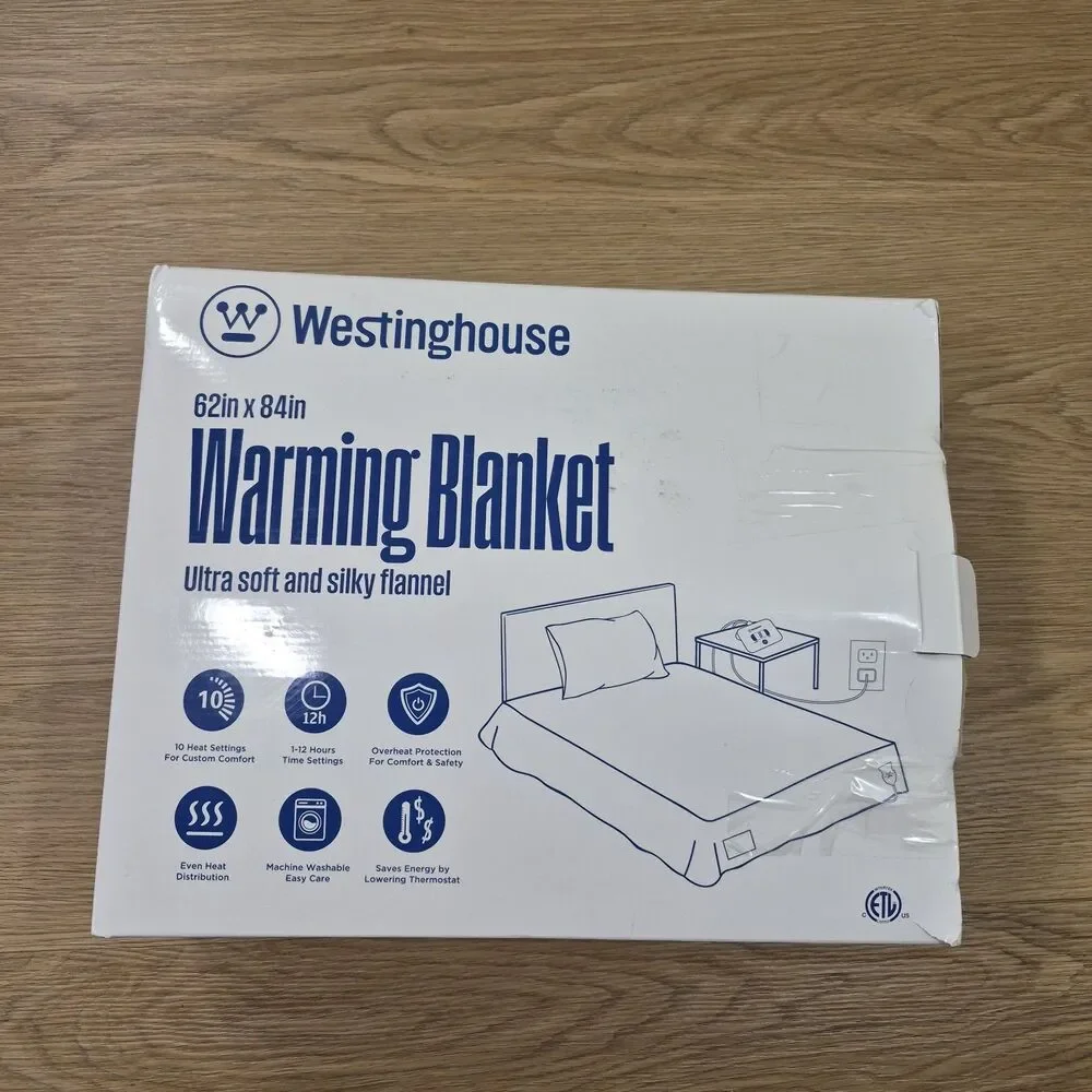 Westinghouse Electric Blanket Twin, Cozy Soft Flannel, 10 Heating Levels 62x84